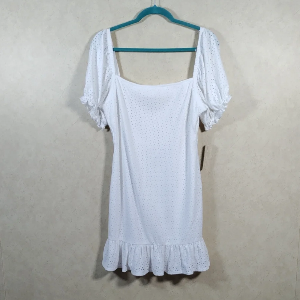 *D171 Speechless white knit eyelet dress w/ back detail XL NWT CLEARANCE